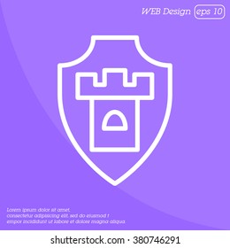 Web line icon. Shield.