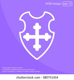 Web line icon. Shield.