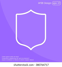 Web line icon. Shield.