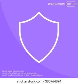 Web line icon. Shield.