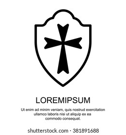 Web line icon. Shield.