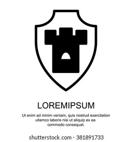 Web line icon. Shield.