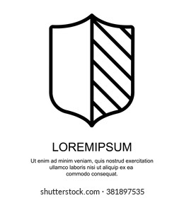 Web line icon. Shield.
