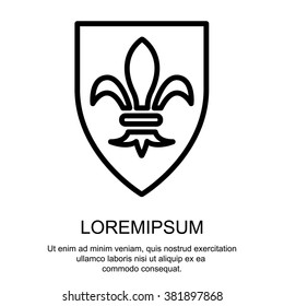 Web line icon. Shield.