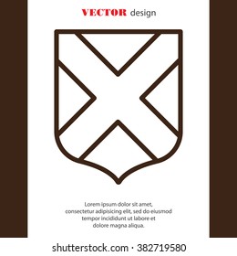 Web line icon. Shield.