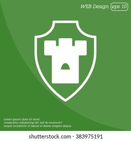 Web line icon. Shield.