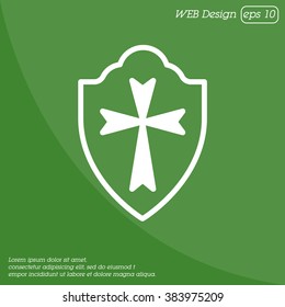 Web line icon. Shield.