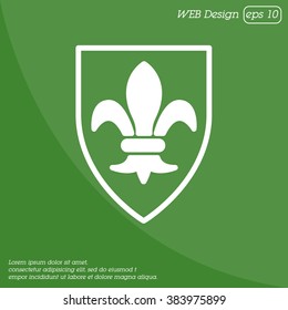 Web line icon. Shield.