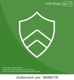 Web line icon. Shield.