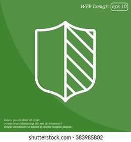 Web line icon. Shield.