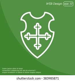 Web line icon. Shield.