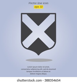 Web line icon. Shield.