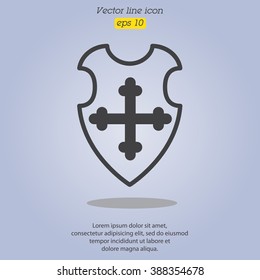 Web line icon. Shield.