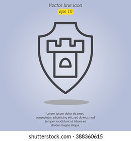 Web line icon. Shield.