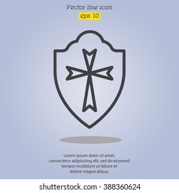 Web line icon. Shield.