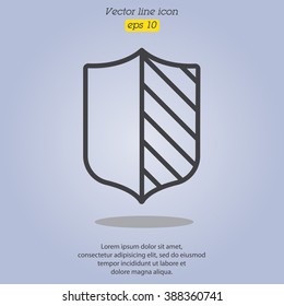 Web line icon. Shield.