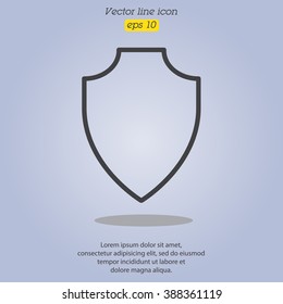 Web line icon. Shield.