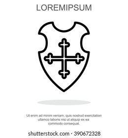Web line icon. Shield.