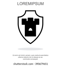 Web line icon. Shield.