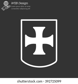 Web line icon. Shield.