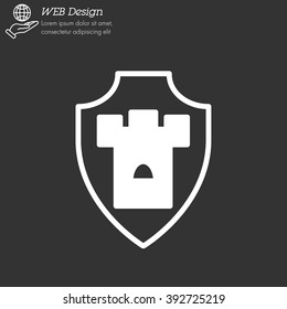 Web line icon. Shield.