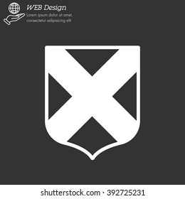 Web line icon. Shield.