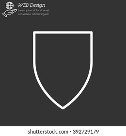 Web line icon. Shield.