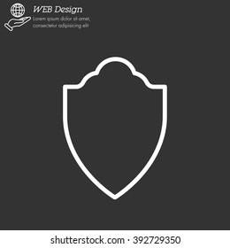Web line icon. Shield.