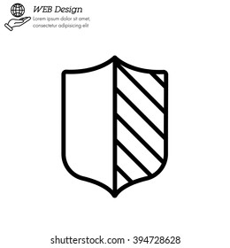 Web line icon. Shield.