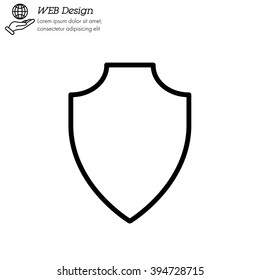 Web line icon. Shield.