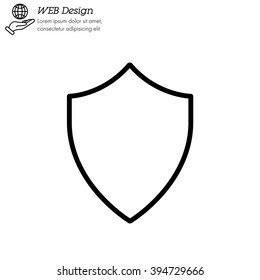 Web line icon. Shield.