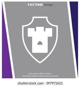 Web line icon. Shield.