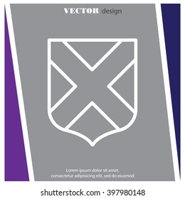 Web line icon. Shield.
