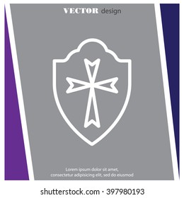 Web line icon. Shield.