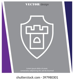 Web line icon. Shield.