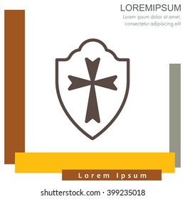 Web line icon. Shield.