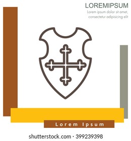 Web line icon. Shield.