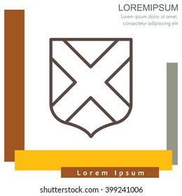 Web line icon. Shield.