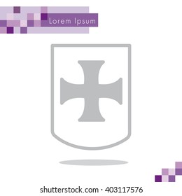 Web line icon. Shield.