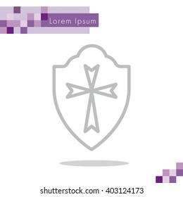 Web line icon. Shield.