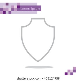 Web line icon. Shield.