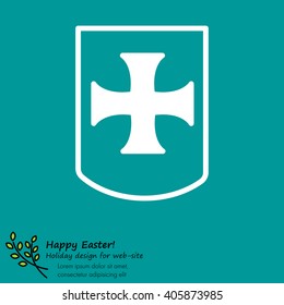 Web line icon. Shield.