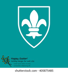 Web line icon. Shield.