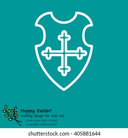 Web line icon. Shield.