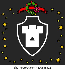 Web line icon. Shield.