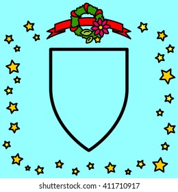 Web line icon. Shield.
