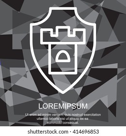 Web line icon. Shield.