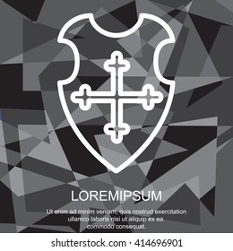 Web line icon. Shield.