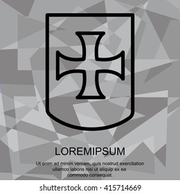 Web line icon. Shield.