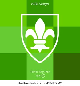 Web line icon. Shield.